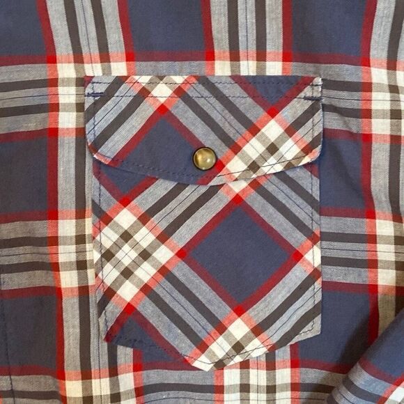 Wrangler Authentic Western Dark Pearl Snap Long Sleeve Button Down Shirt Men 2XL - Picture 6 of 12